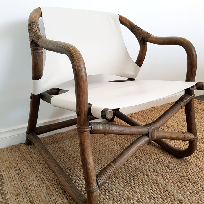 Fully Restored Vintage Bamboo Cane Armchair