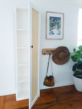 White Hardwood Timber Rattan Cabinet