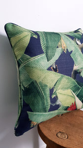 Tropical Deep Navy Monkey Outdoor Cushion Cover