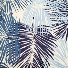 Blue Fantail Palm Leaves Outdoor Cushion Cover
