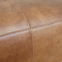 Large 100cm Square Tan Vegan Leather Ottoman