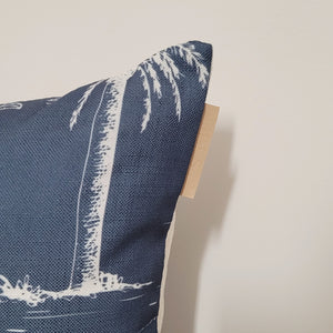 Island Indigo Palm Tree Indoor Cushion Cover