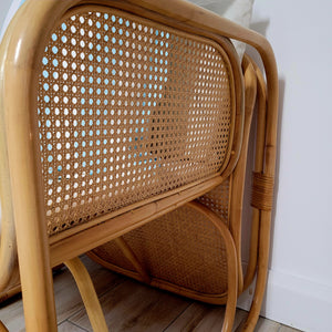 Brand New Natural Bamboo Rattan Arm Chair - Includes Stripe Cushion