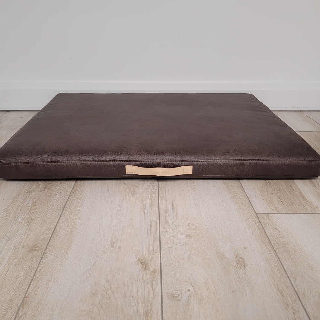 **SALE** Chocolate Vegan Leather Pet Bed Mattress