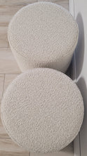 Quality Beige Boucle Ottoman Side Table