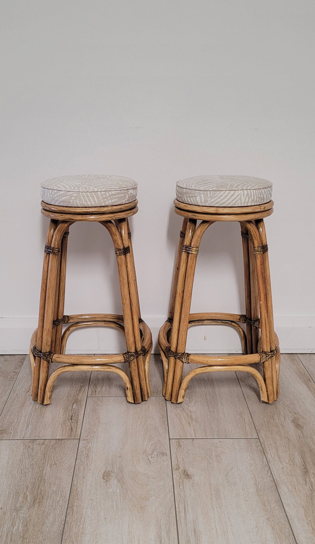 Tropical Bamboo Cane Breakfast Bar Stool - SET OF 2