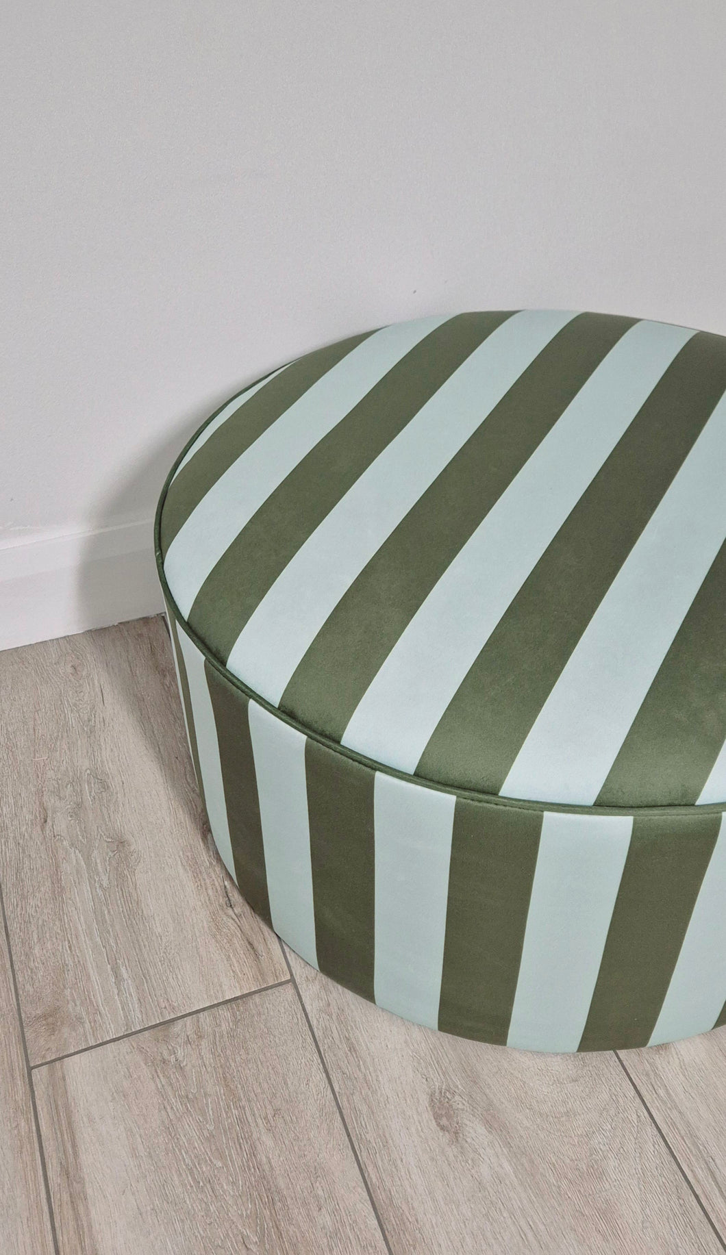 Large Round Summer Stripe Ottoman