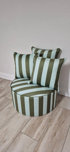 Large Round Summer Stripe Ottoman