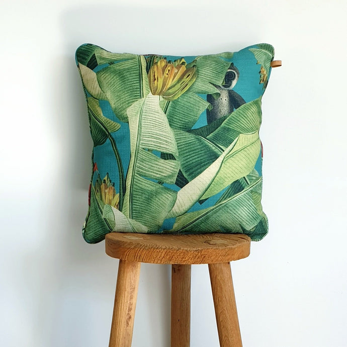 Tropical Aqua Monkey Outdoor Cushion Cover