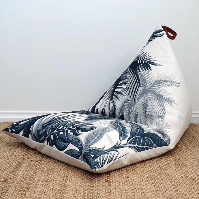 ADULT SIZE - Tropical Palm Bean Bag with Leather Handle - ONE LEFT