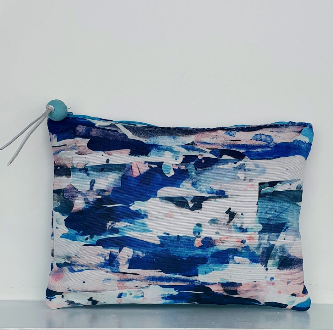 Blue WaterColour Pencil case