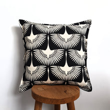 Art Deco Gatsby Heron Black and Ivory Outdoor Cushion Cover