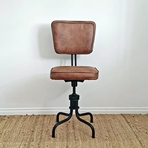 Antique Draftsman's Vegan Leather Stool