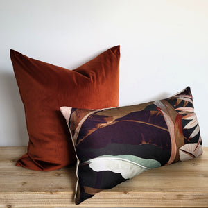 Luxe Burnt Orange Rust Earth Velvet Cushion Cover