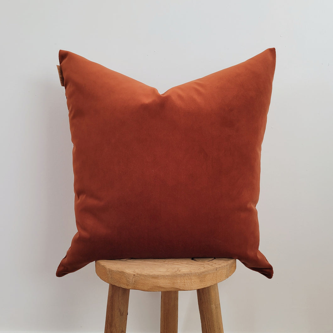 Luxe Burnt Orange Rust Earth Velvet Cushion Cover