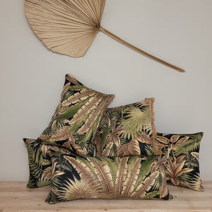 Tommy Bahama Breeze Coal Natural Fringe Outdoor Cushion Cover