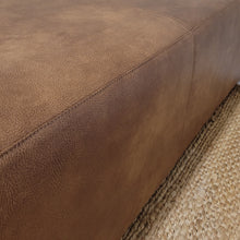 Large 100cm Square Tan Vegan Leather Ottoman