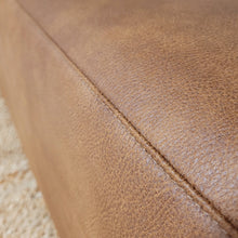 Large 100cm Square Tan Vegan Leather Ottoman