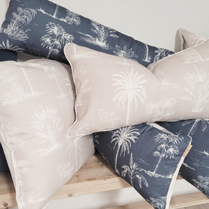 Island Indigo Palm Tree Indoor Cushion Cover