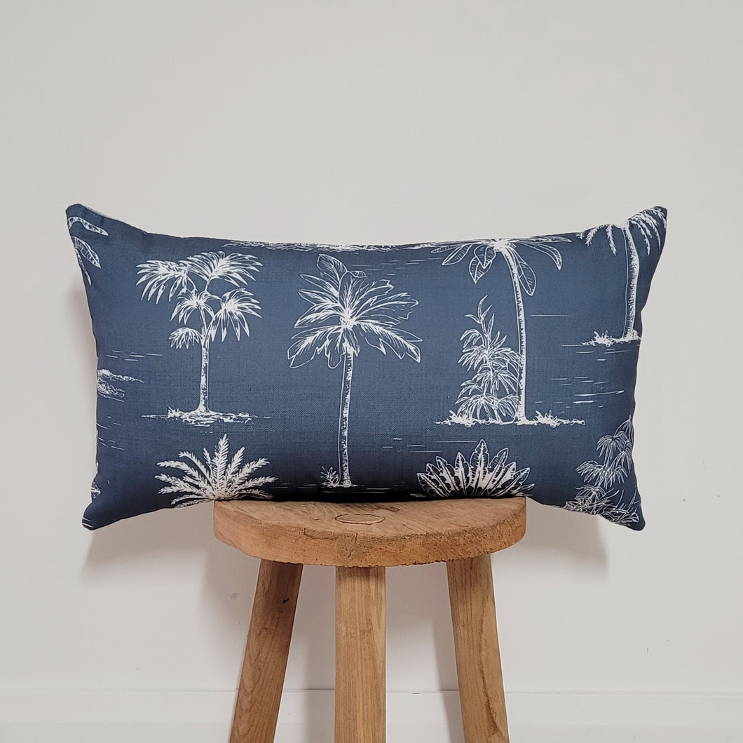 Island Indigo Palm Tree Indoor Cushion Cover