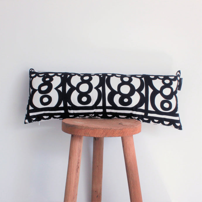 Black + White Tribal Cotton Cushions - Set of 2 - Includes Inserts- ONE LEFT
