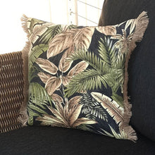 Tommy Bahama Breeze Coal Natural Fringe Outdoor Cushion Cover