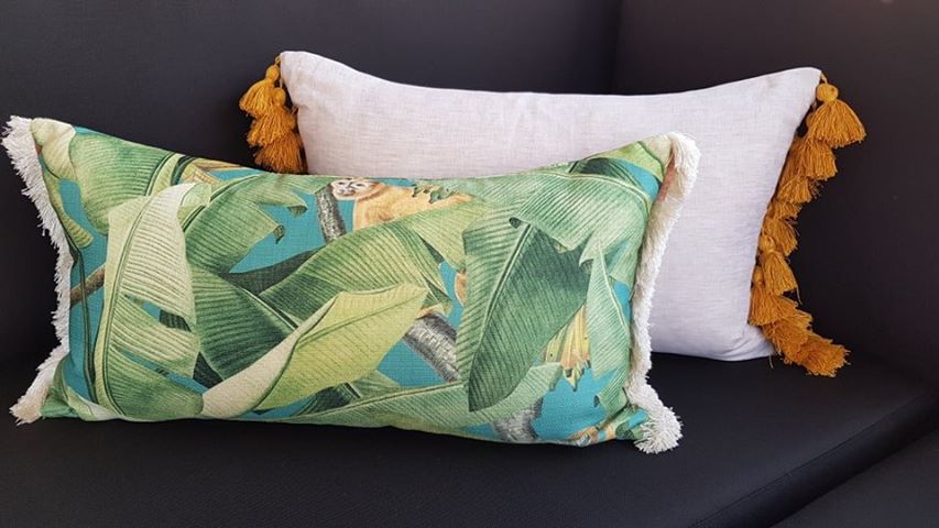 Tropical Aqua Monkey Outdoor Cushion Cover