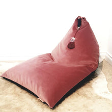 Luxe Velvet/Denim Bean Bag with Denim Handle